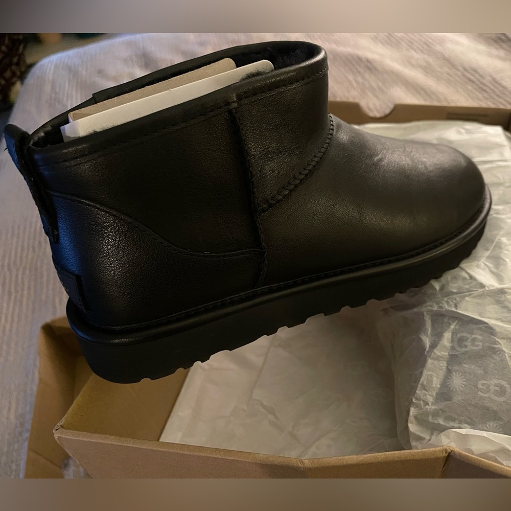 Ultra mini leather boot